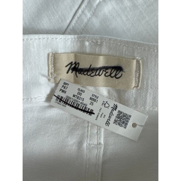 NWT Madewell Mid-Rise Kick Out Crop Jeans in Pure White Size 25 - Picture 6 of 15